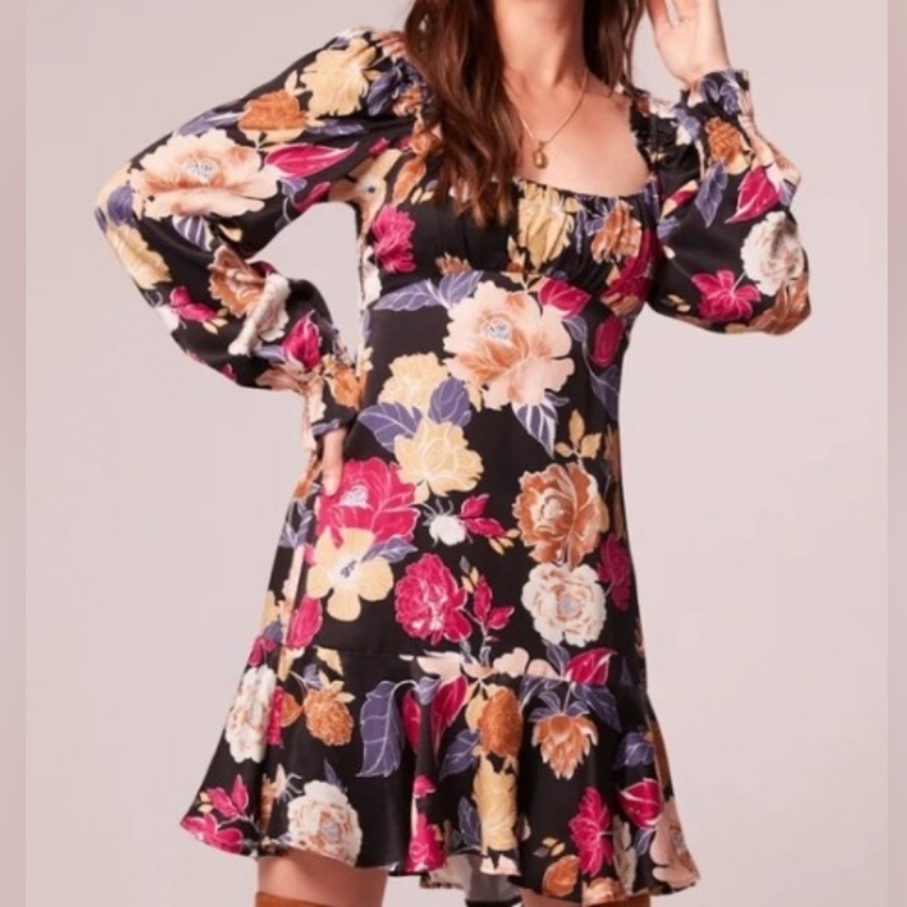 Band Of The Free Elegant Marguerite Floral Long Sleeve Dress Size M